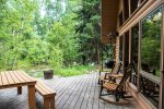 Listen to Rock Creek while enjoying the deck at Uppa Creek Cabin